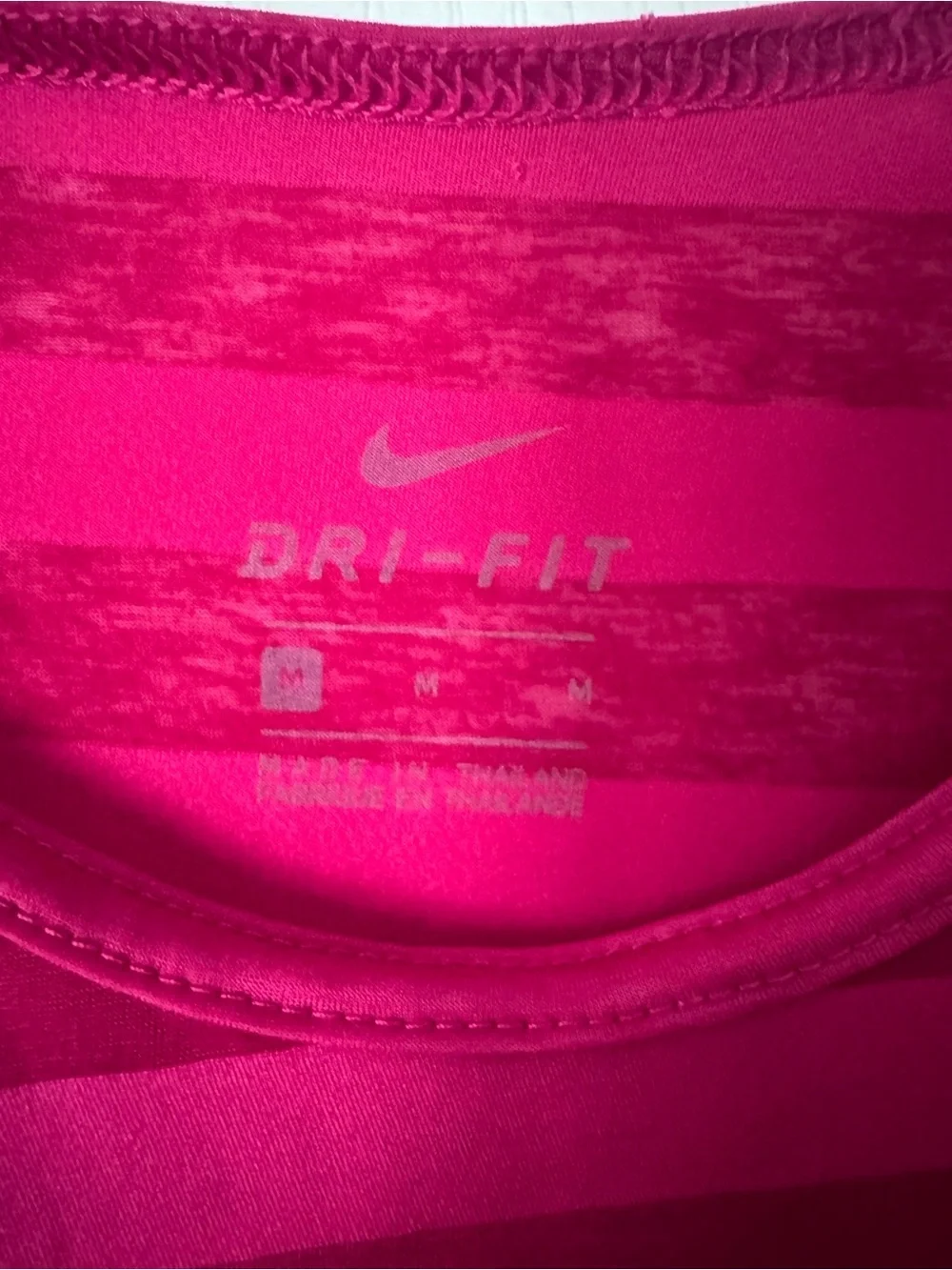 Nike Hot Pink Striped Dri-Fit Tank Top